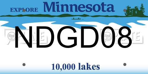 NDGD08 Minnesota License Plate