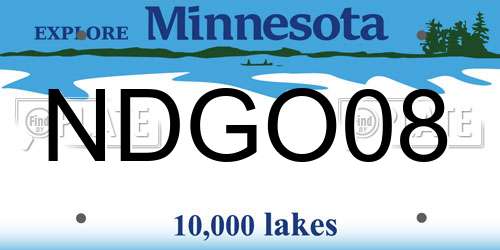 NDGO08 Minnesota License Plate
