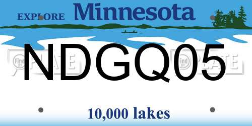 NDGQ05 Minnesota License Plate