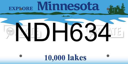 NDH634 Minnesota License Plate