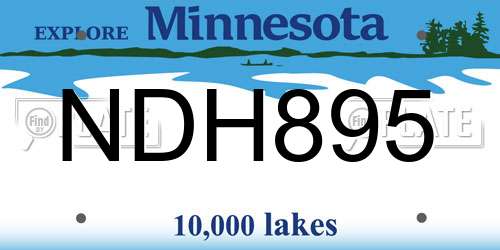 NDH895 Minnesota License Plate