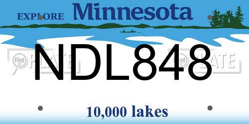 NDL848 Minnesota License Plate