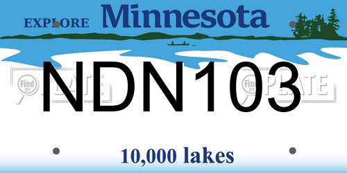 NDN103 Minnesota License Plate