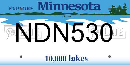 NDN530 Minnesota License Plate