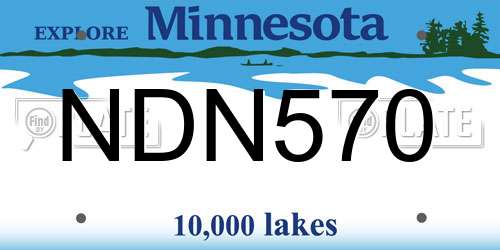 NDN570 Minnesota License Plate