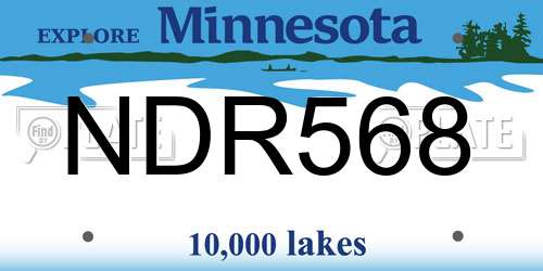 NDR568 Minnesota License Plate
