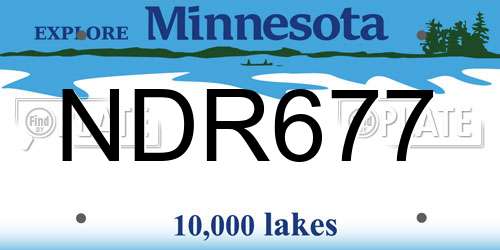 NDR677 Minnesota License Plate
