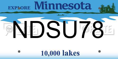 NDSU78 Minnesota License Plate