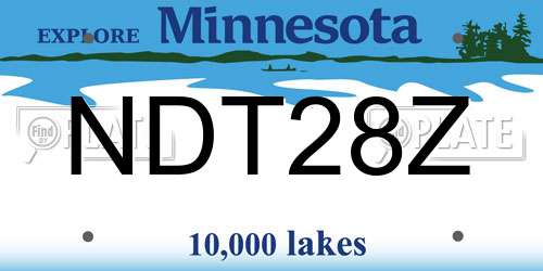 NDT28Z Minnesota License Plate