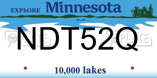 NDT52Q Minnesota License Plate