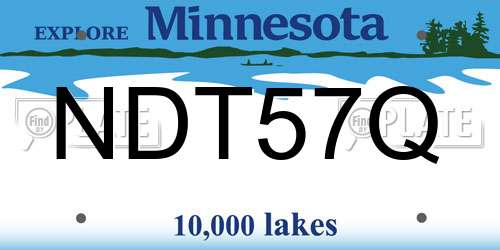 NDT57Q Minnesota License Plate