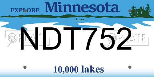NDT752 Minnesota License Plate