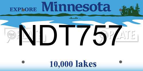 NDT757 Minnesota License Plate