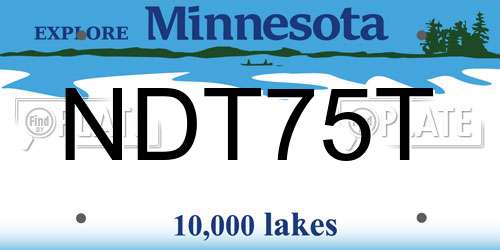 NDT75T Minnesota License Plate