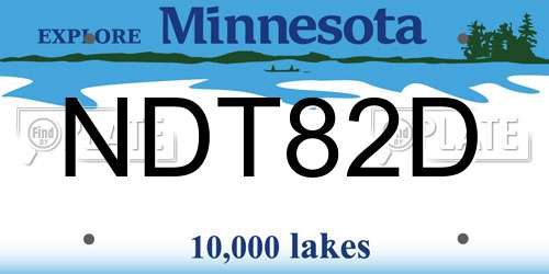 NDT82D Minnesota License Plate