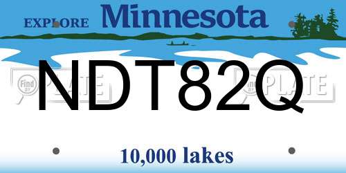NDT82Q Minnesota License Plate