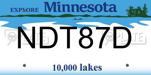 NDT87D Minnesota License Plate