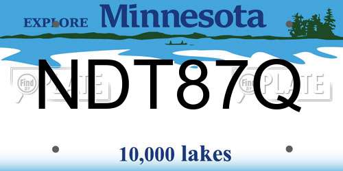 NDT87Q Minnesota License Plate