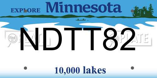 NDTT82 Minnesota License Plate