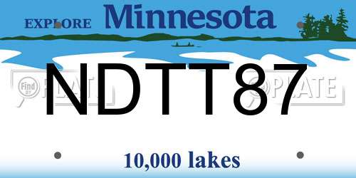 NDTT87 Minnesota License Plate