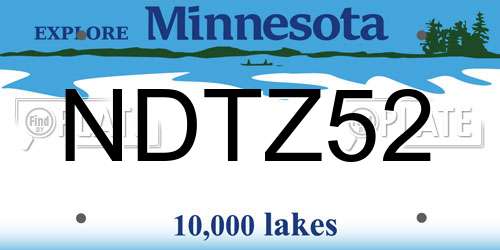 NDTZ52 Minnesota License Plate