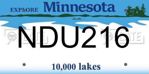 NDU216 Minnesota License Plate