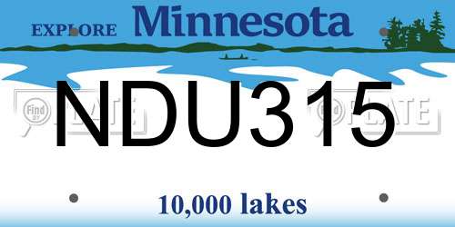 NDU315 Minnesota License Plate
