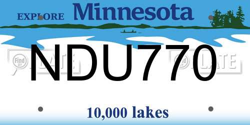NDU770 Minnesota License Plate