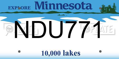NDU771 Minnesota License Plate