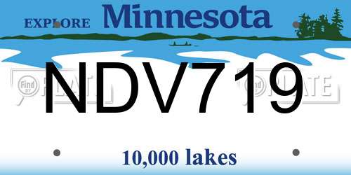 NDV719 Minnesota License Plate