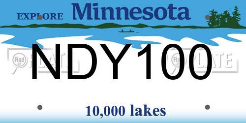 NDY100 Minnesota License Plate