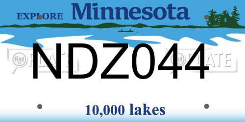 NDZ044 Minnesota License Plate