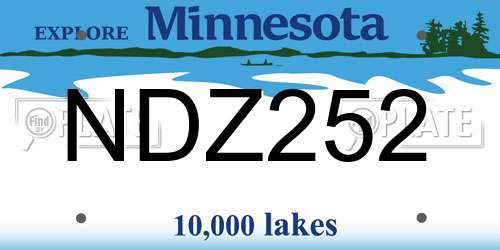 NDZ252 Minnesota License Plate