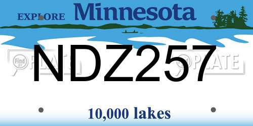 NDZ257 Minnesota License Plate