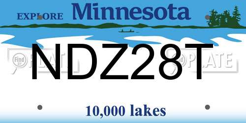 NDZ28T Minnesota License Plate