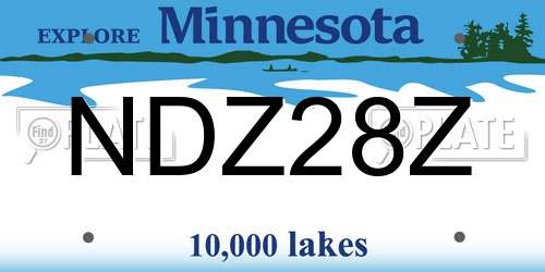 NDZ28Z Minnesota License Plate