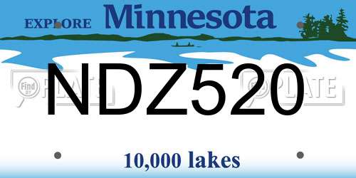 NDZ520 Minnesota License Plate