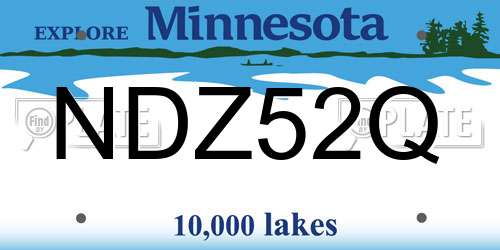 NDZ52Q Minnesota License Plate