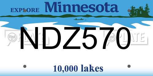NDZ570 Minnesota License Plate