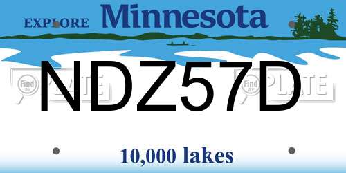 NDZ57D Minnesota License Plate