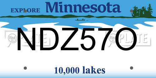 NDZ57O Minnesota License Plate