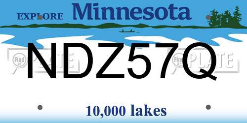NDZ57Q Minnesota License Plate