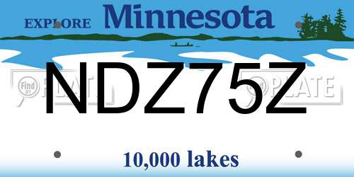 NDZ75Z Minnesota License Plate