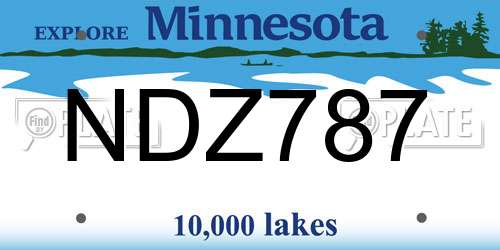 NDZ787 Minnesota License Plate