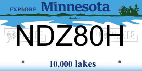 NDZ80H Minnesota License Plate
