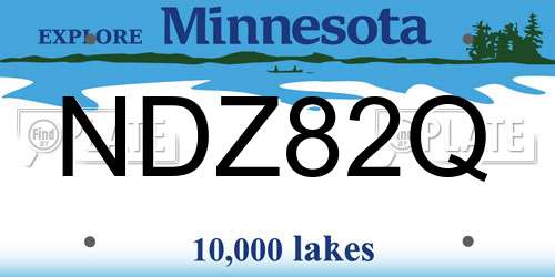 NDZ82Q Minnesota License Plate