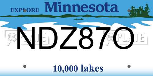 NDZ87O Minnesota License Plate