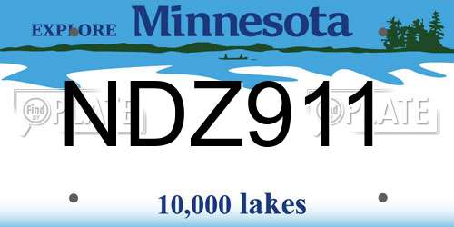 NDZ911 Minnesota License Plate