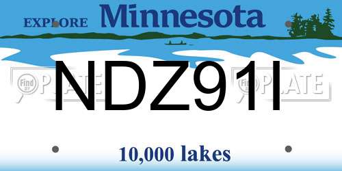 NDZ91I Minnesota License Plate