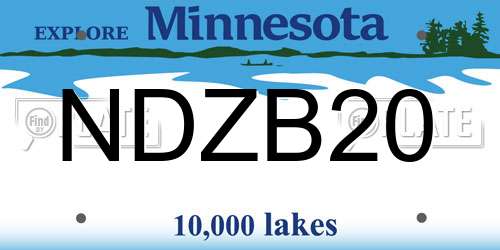 NDZB20 Minnesota License Plate